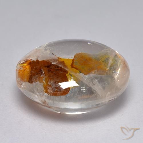 9,17 ctw natürlicher Mehrfarbig Quarz mit Markasit, Oval, Transparent