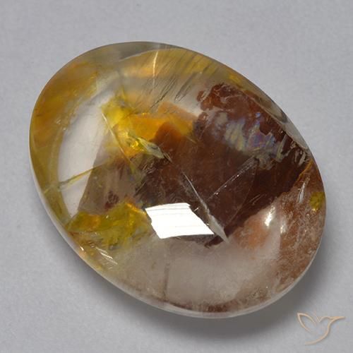9.40ct Natürlicher Mehrfarbig Quarz mit Markasit, Oval, Transparent