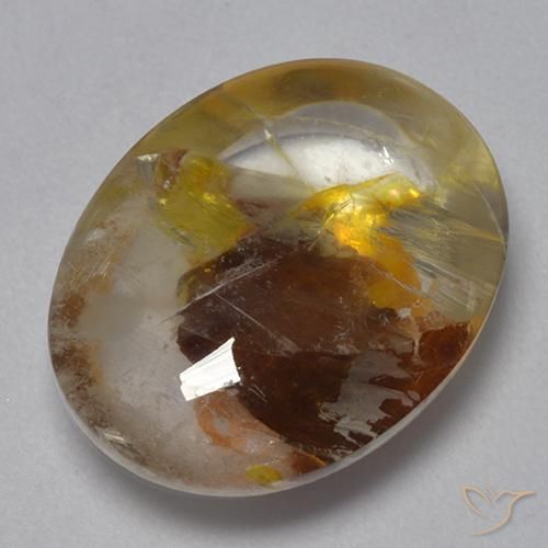 9,17 ctw natürlicher Mehrfarbig Quarz mit Markasit, Oval, Transparent