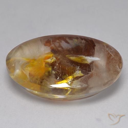 9,17 ctw natürlicher Mehrfarbig Quarz mit Markasit, Oval, Transparent