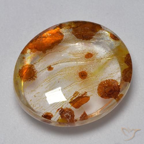 9,17 ctw natürlicher Mehrfarbig Quarz mit Markasit, Oval, Transparent