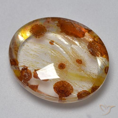 9,17 ctw natürlicher Mehrfarbig Quarz mit Markasit, Oval, Transparent
