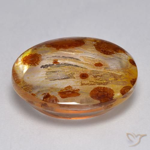 9,17 ctw natürlicher Mehrfarbig Quarz mit Markasit, Oval, Transparent