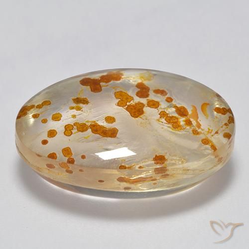 9,17 ctw natürlicher Mehrfarbig Quarz mit Markasit, Oval, Transparent