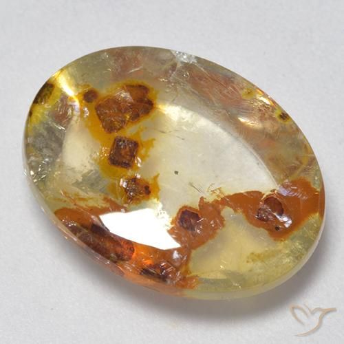 9,17 ctw natürlicher Mehrfarbig Quarz mit Markasit, Oval, Transparent