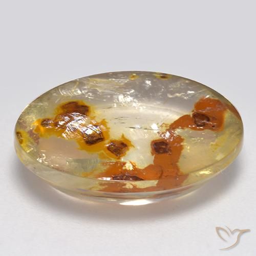 9,17 ctw natürlicher Mehrfarbig Quarz mit Markasit, Oval, Transparent