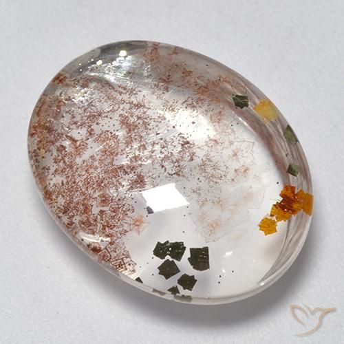 11.95ct Natürlicher Mehrfarbig Quarz mit Markasit, Oval, Transparent