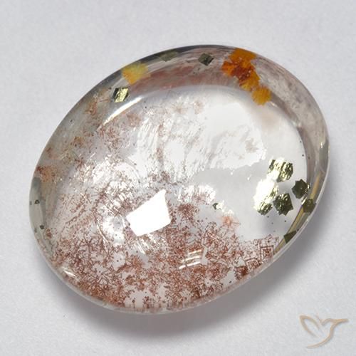 9,17 ctw natürlicher Mehrfarbig Quarz mit Markasit, Oval, Transparent