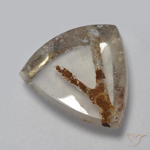 6.94ct Natürlicher Mehrfarbig Quarz mit Markasit, Trillion, Transparent
