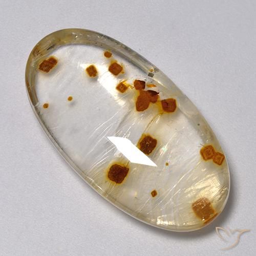 9,17 ctw natürlicher Mehrfarbig Quarz mit Markasit, Oval, Transparent