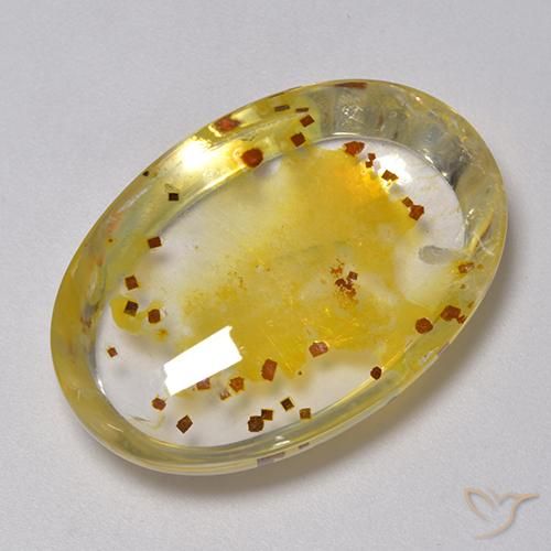 40.57ct Natürlicher Mehrfarbig Quarz mit Markasit, Oval, Transparent