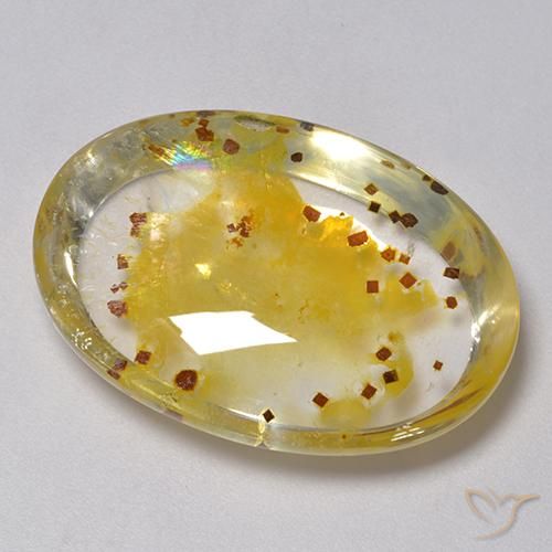 9,17 ctw natürlicher Mehrfarbig Quarz mit Markasit, Oval, Transparent