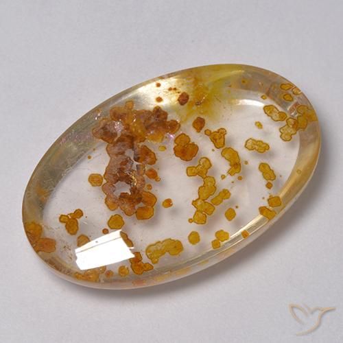 23.59ct Natürlicher Mehrfarbig Quarz mit Markasit, Oval, Transparent