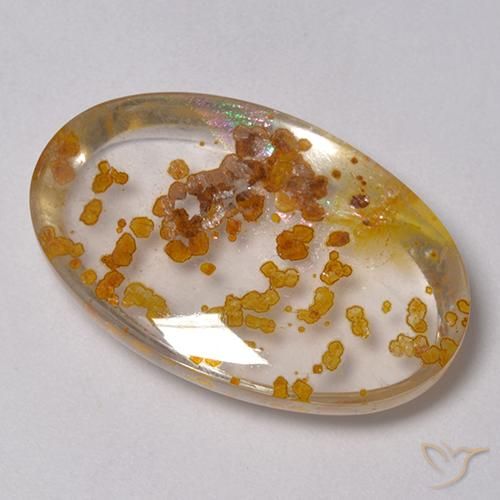 9,17 ctw natürlicher Mehrfarbig Quarz mit Markasit, Oval, Transparent