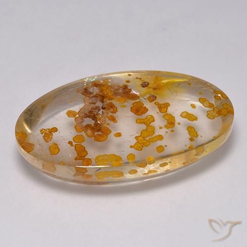 9,17 ctw natürlicher Mehrfarbig Quarz mit Markasit, Oval, Transparent