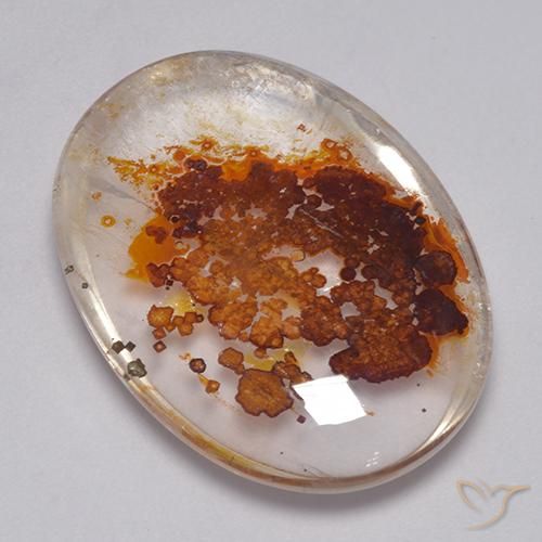 35.09ct Natürlicher Mehrfarbig Quarz mit Markasit, Oval, Transparent