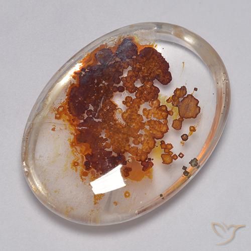 9,17 ctw natürlicher Mehrfarbig Quarz mit Markasit, Oval, Transparent