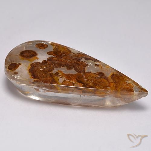 9,17 ctw natürlicher Mehrfarbig Quarz mit Markasit, Birnenform, Transparent
