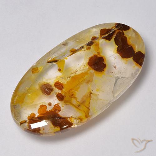 31.46ct Natürlicher Mehrfarbig Quarz mit Markasit, Oval, Transparent