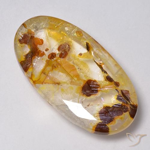 9,17 ctw natürlicher Mehrfarbig Quarz mit Markasit, Oval, Transparent