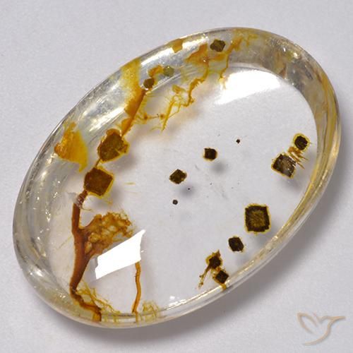 9,17 ctw natürlicher Mehrfarbig Quarz mit Markasit, Oval, Transparent