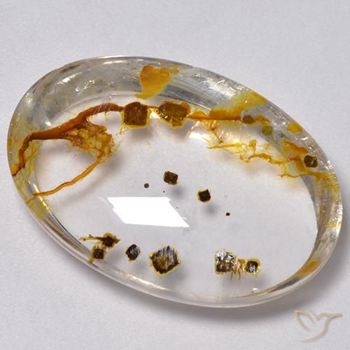 9,17 ctw natürlicher Mehrfarbig Quarz mit Markasit, Oval, Transparent