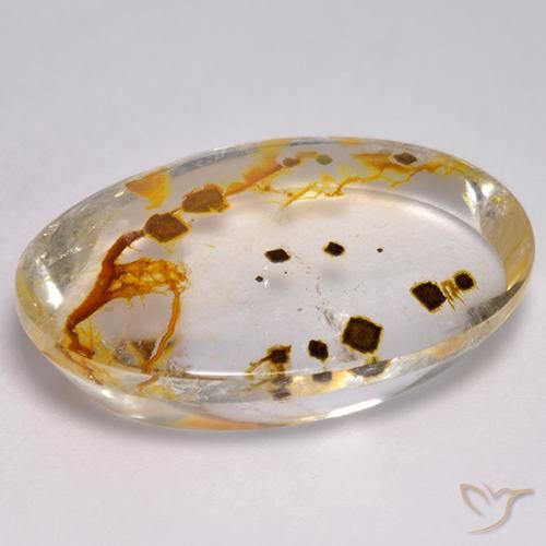 9,17 ctw natürlicher Mehrfarbig Quarz mit Markasit, Oval, Transparent