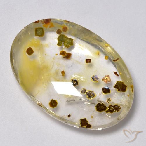 30.76ct Natürlicher Mehrfarbig Quarz mit Markasit, Oval, Transparent
