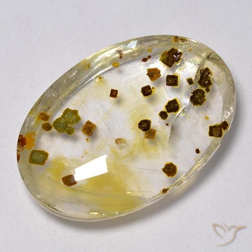 9,17 ctw natürlicher Mehrfarbig Quarz mit Markasit, Oval, Transparent