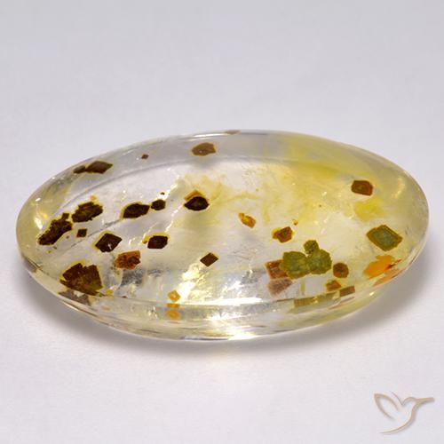 9,17 ctw natürlicher Mehrfarbig Quarz mit Markasit, Oval, Transparent