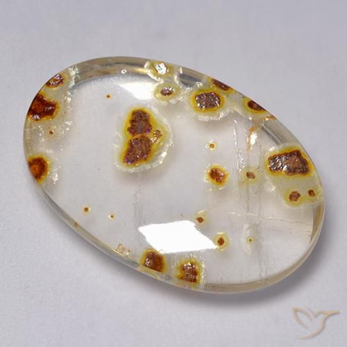 9,17 ctw natürlicher Mehrfarbig Quarz mit Markasit, Oval, Transparent