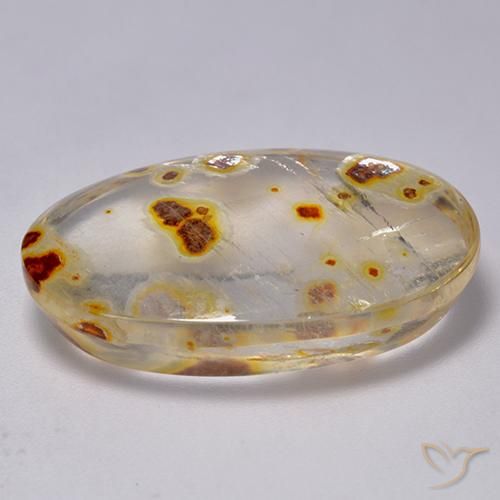 9,17 ctw natürlicher Mehrfarbig Quarz mit Markasit, Oval, Transparent