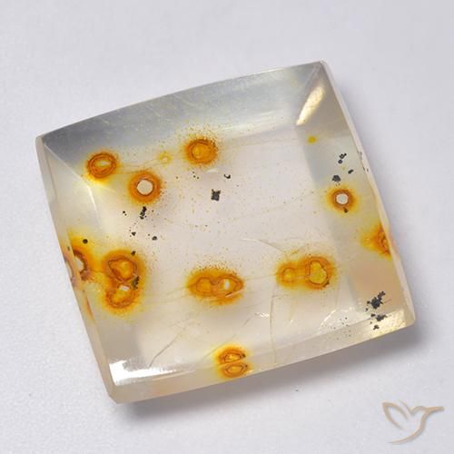 23.18ct Natürlicher Mehrfarbig Quarz mit Markasit, Quadrat, Transparent