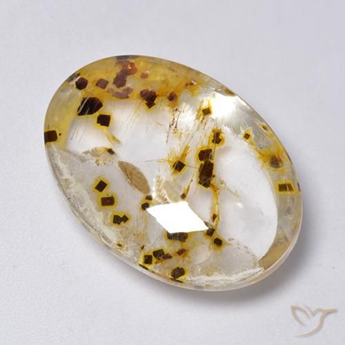 23.33ct Natürlicher Mehrfarbig Quarz mit Markasit, Oval, Transparent