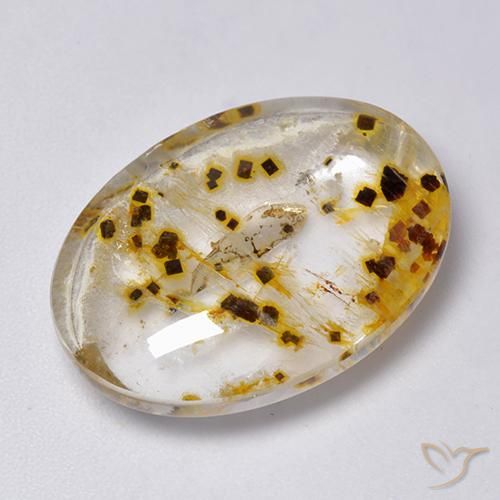 9,17 ctw natürlicher Mehrfarbig Quarz mit Markasit, Oval, Transparent