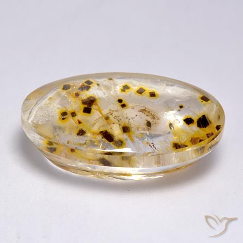 9,17 ctw natürlicher Mehrfarbig Quarz mit Markasit, Oval, Transparent