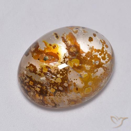 9,17 ctw natürlicher Mehrfarbig Quarz mit Markasit, Oval, Transparent