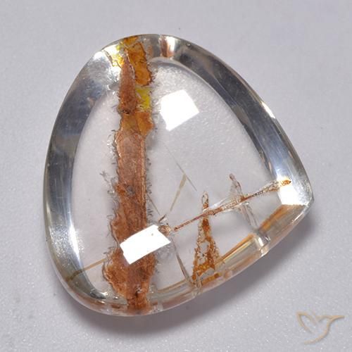 22.00ct Natürlicher Mehrfarbig Quarz mit Markasit, Birnenform, Transparent