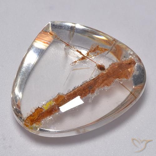 9,17 ctw natürlicher Mehrfarbig Quarz mit Markasit, Birnenform, Transparent