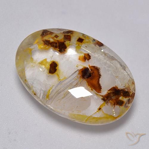 19.87ct Natürlicher Mehrfarbig Quarz mit Markasit, Oval, Transparent