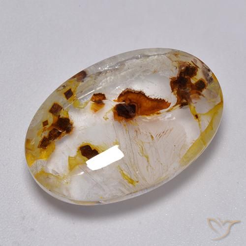 9,17 ctw natürlicher Mehrfarbig Quarz mit Markasit, Oval, Transparent