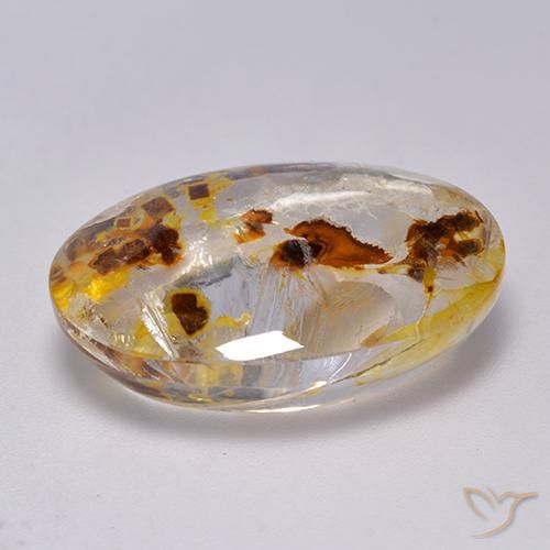 9,17 ctw natürlicher Mehrfarbig Quarz mit Markasit, Oval, Transparent