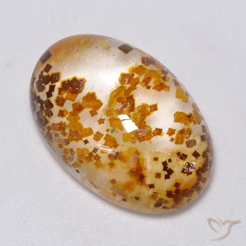23.14ct Natürlicher Mehrfarbig Quarz mit Markasit, Oval, Transparent