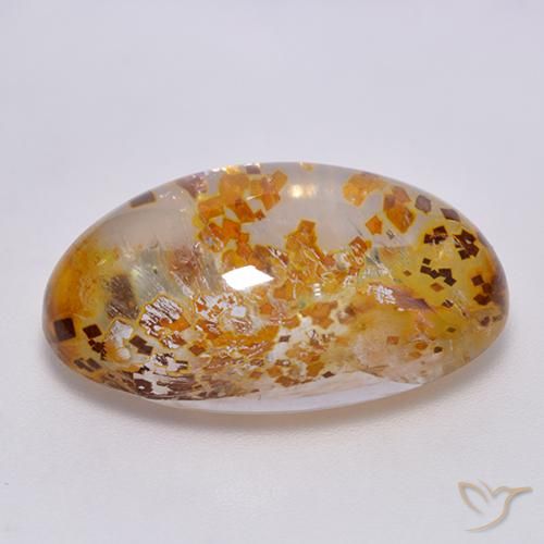 9,17 ctw natürlicher Mehrfarbig Quarz mit Markasit, Oval, Transparent