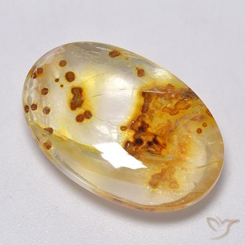 9,17 ctw natürlicher Mehrfarbig Quarz mit Markasit, Oval, Transparent