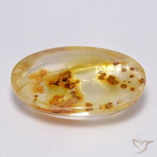 9,17 ctw natürlicher Mehrfarbig Quarz mit Markasit, Oval, Transparent