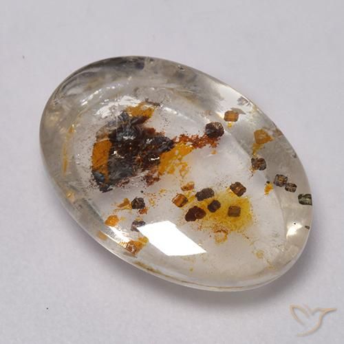 7.34ct Natürlicher Mehrfarbig Quarz mit Markasit, Oval, Transparent