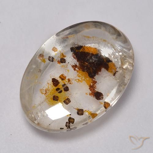 9,17 ctw natürlicher Mehrfarbig Quarz mit Markasit, Oval, Transparent