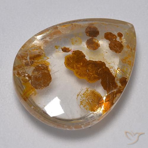 9.82ct Natürlicher Mehrfarbig Quarz mit Markasit, Birnenform, Transparent