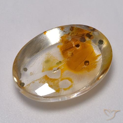 10.11ct Natürlicher Mehrfarbig Quarz mit Markasit, Oval, Transparent